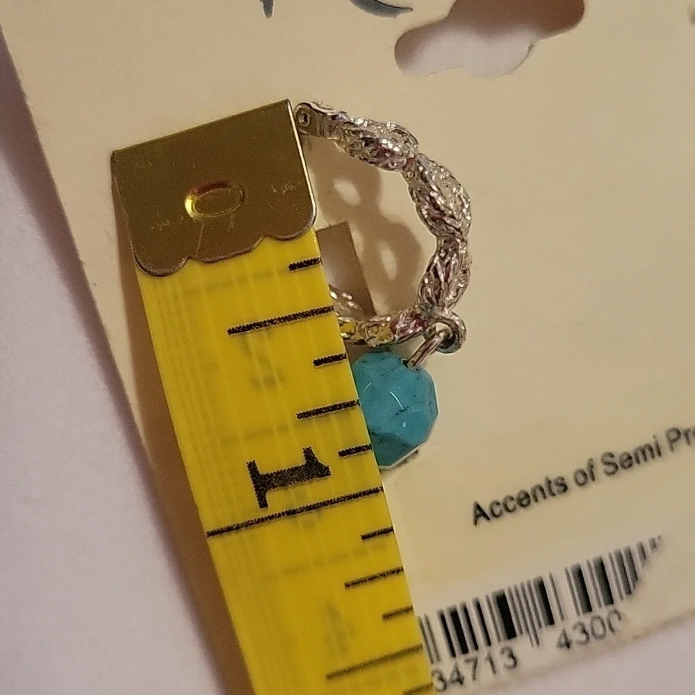 NWT Southwestern Style Turqouise Loop‎ Earrings Western Cowboy Boho